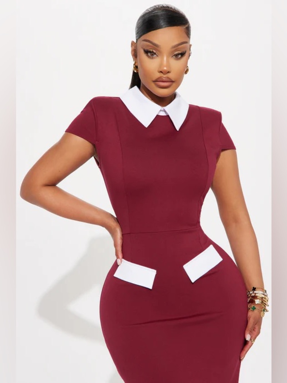 All Business Ponte Maxi Dress - Wine